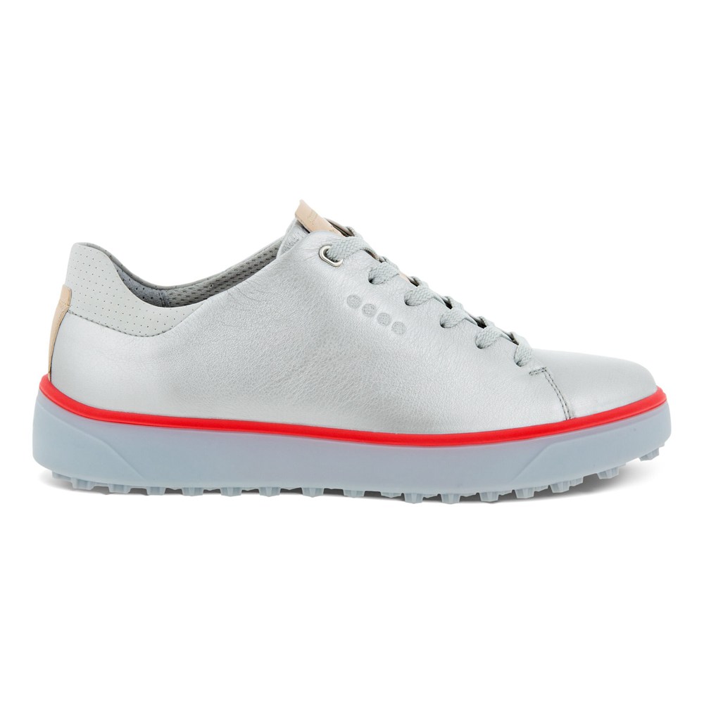 Zapatos De Golf Mujer - ECCO Tray Laced - Plateados - JRQ267538